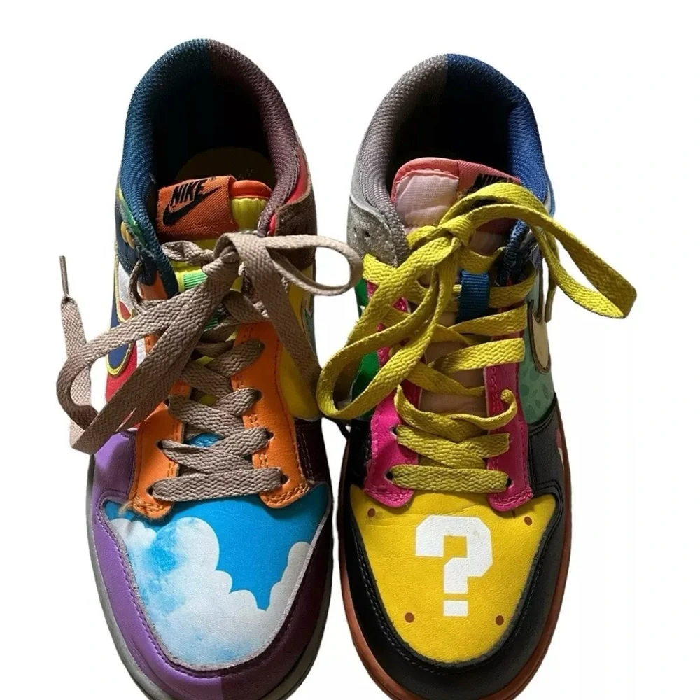 Nike SB Dunk Low Custom women's 8 What the Super Mario Sneakers Shoes No Box‎ ✅ - Picture 2 of 11
